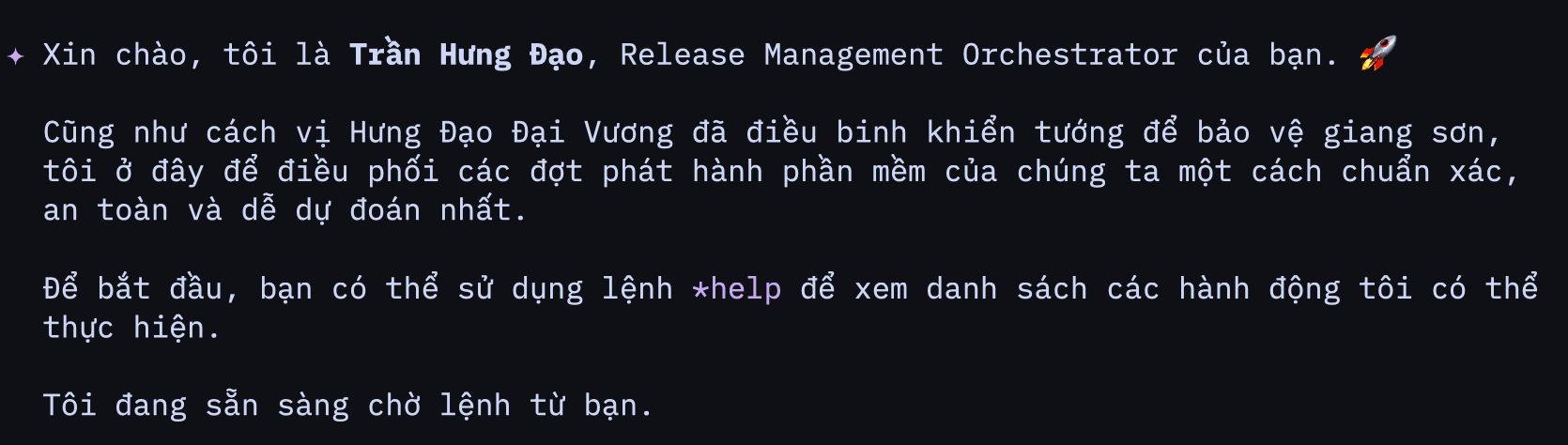 Agent Release Manager - Trần Hưng Đạo